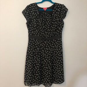 Black & White circle patterned a line cutout detail y2k dress - Elle Brand - 12